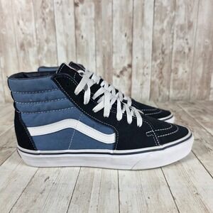 Vans Sk8 Hi High Top Skate Sneakers Black Blue White Women's Shoes